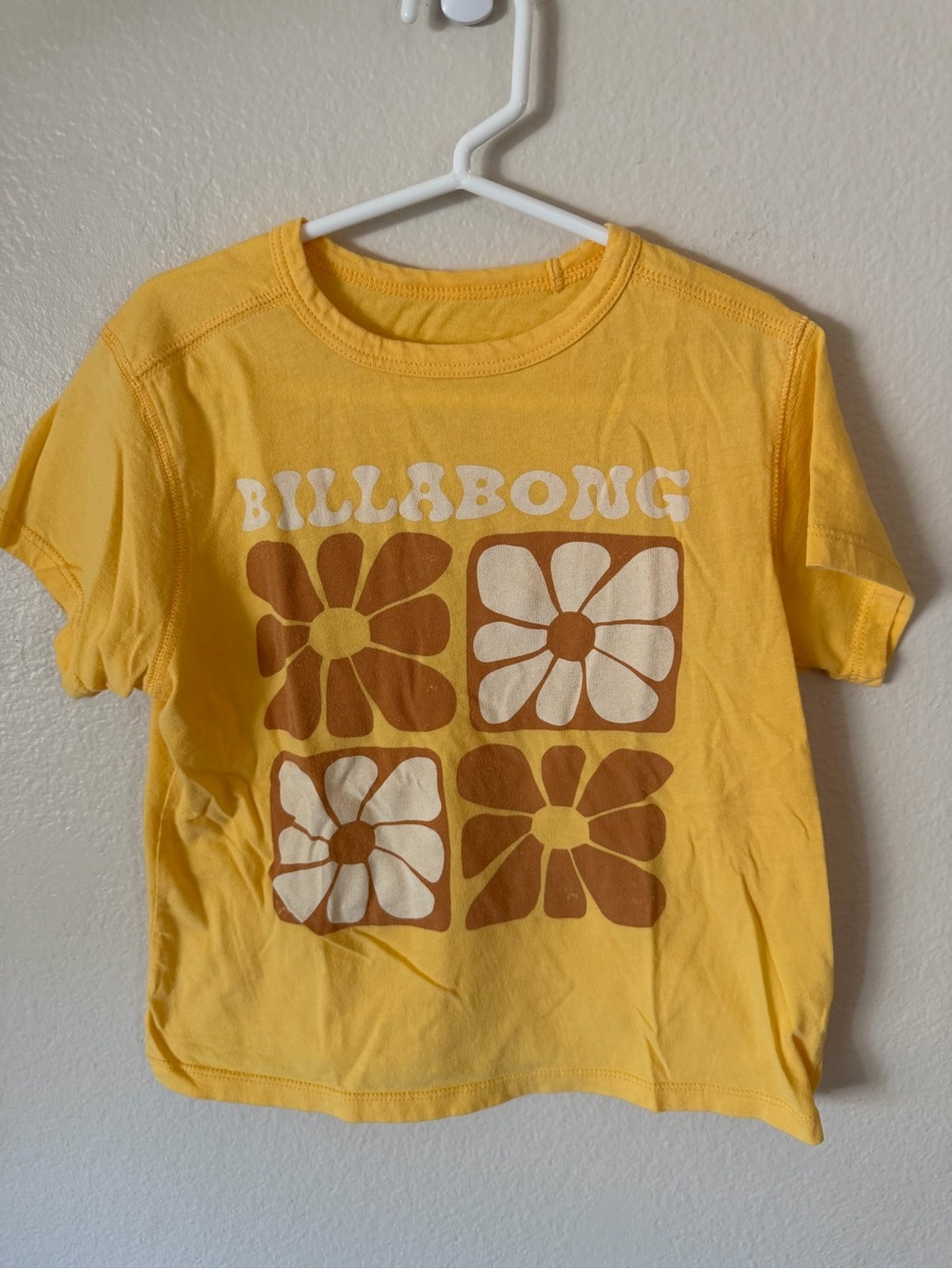 Billabong Yellow Floral Block Graphic Tee